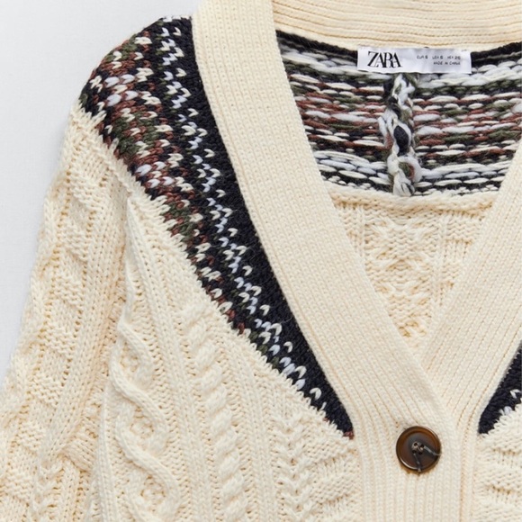 Zara Oversized Jacquard Cardigan - Picture 13 of 16